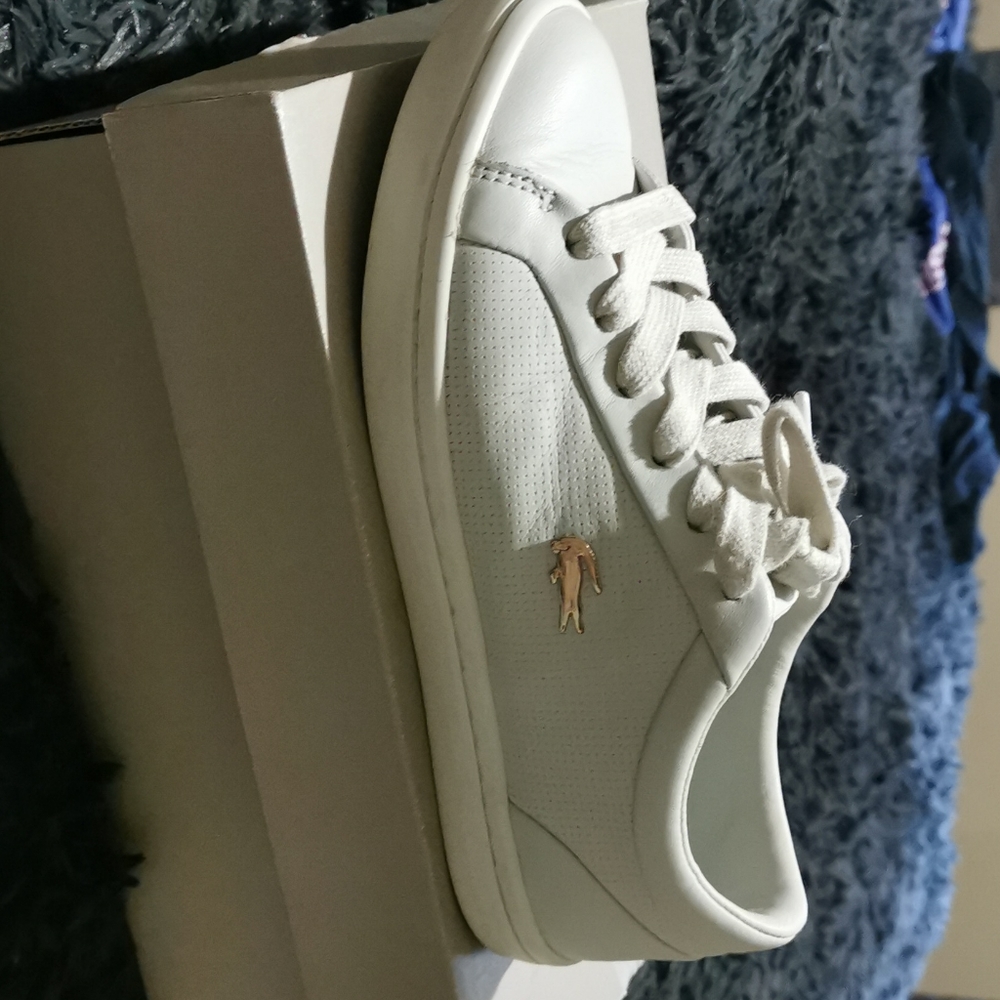 lacoste sneakers off white light blue